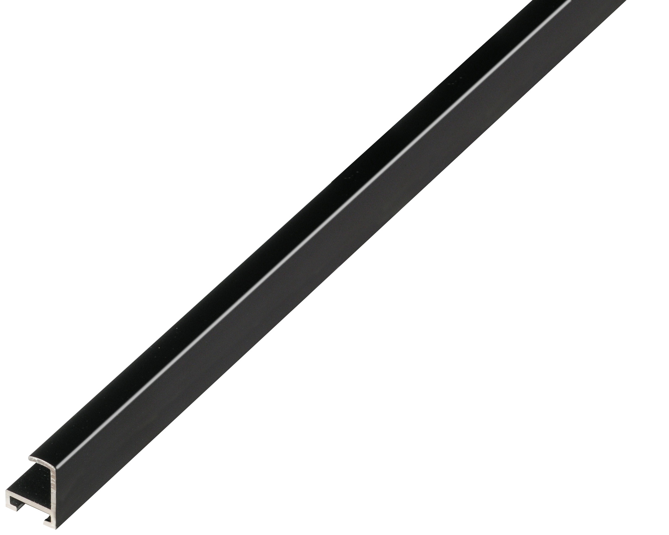 Aluminum moulding, flat, satin black - 1250