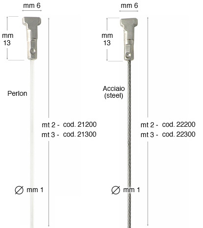 Perlon wire with Twister Micro nipple - 3 metres