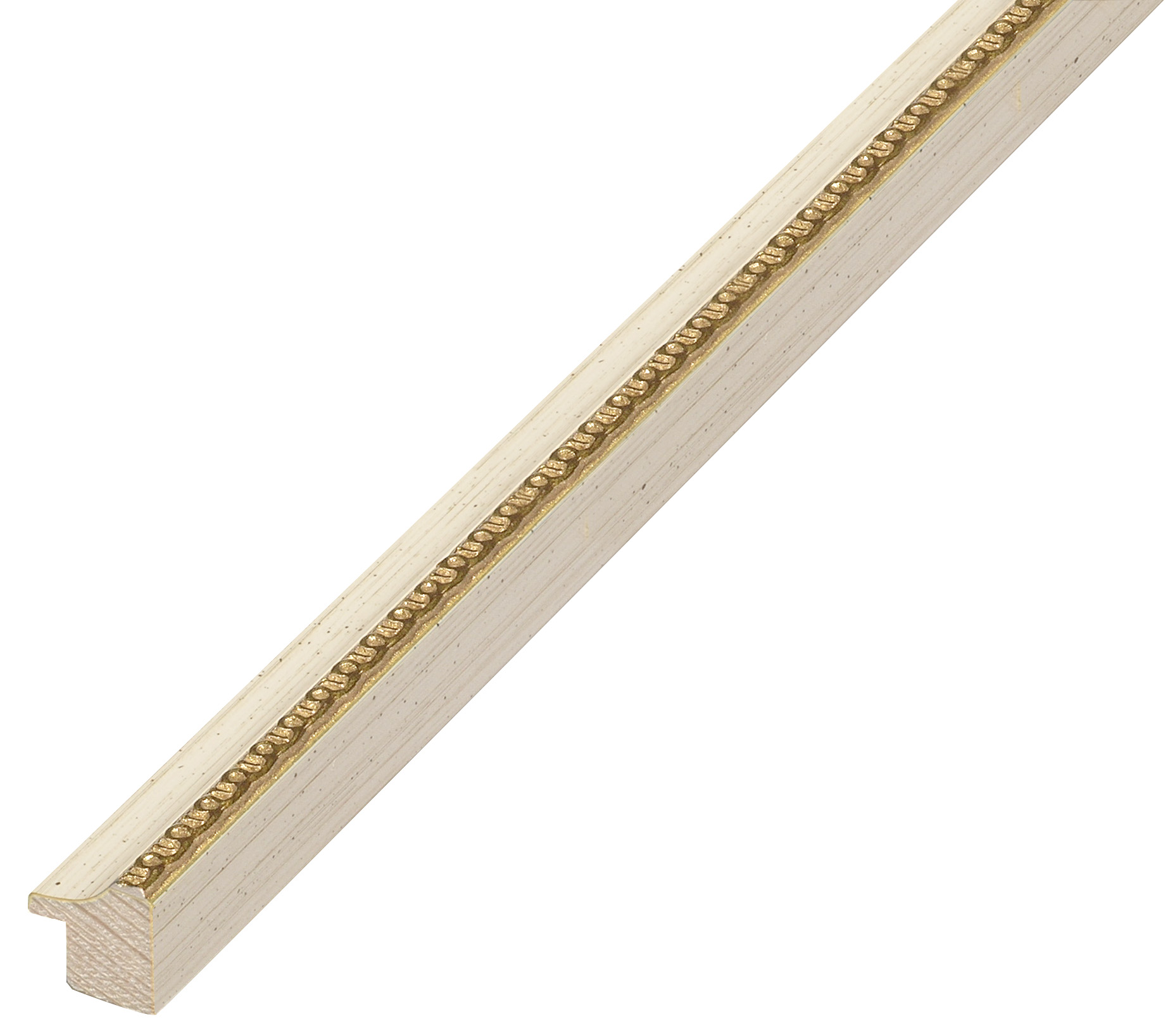 Moulding finger-jointed pine - Width 20mm Height 20 - Cream, gold band