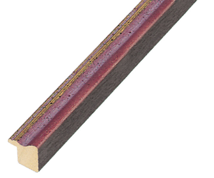 Moulding ayous width 15mm - matt violet with gold edge - 245VIOLA