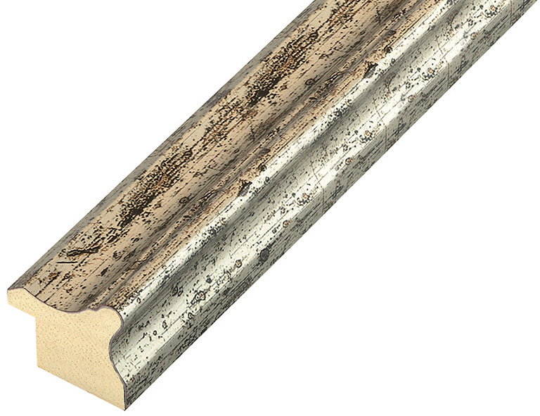 Moulding finger-jointed pine, 25mm - finish silver