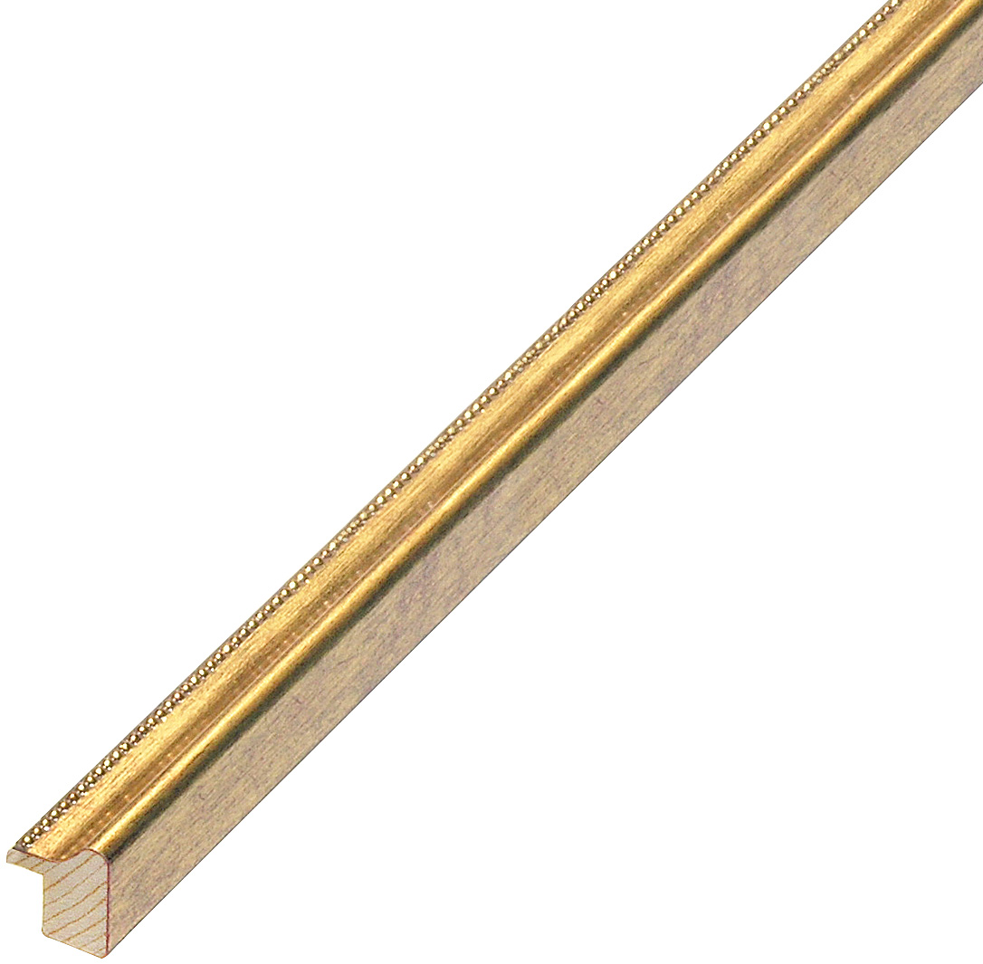 Moulding finger-jointed fir, width 16mm height 18 - Gold - 316ORO