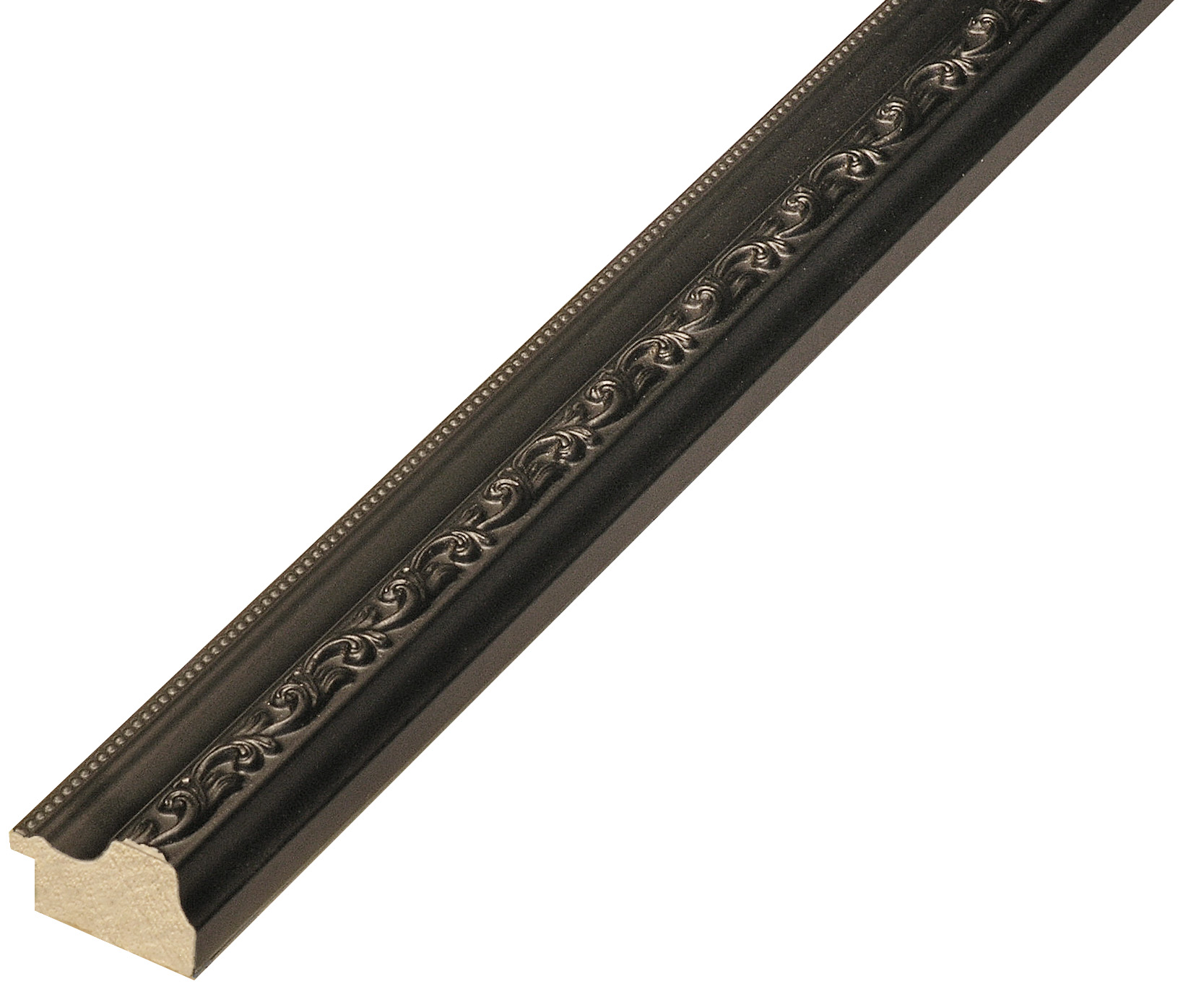 Moulding finger-jointed pine, widht 22mm, height 32mm - black decor.