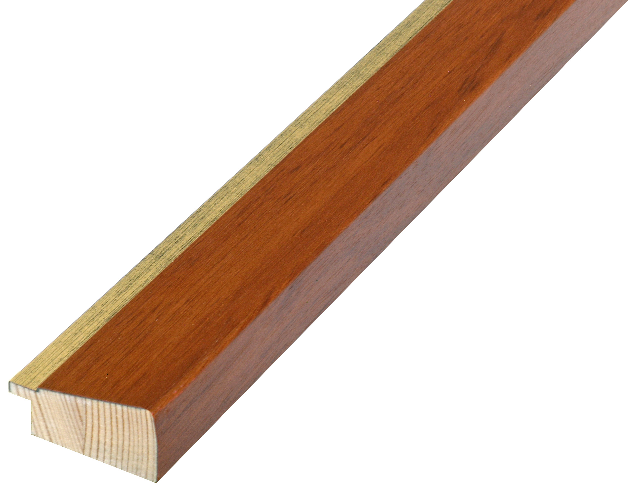 Moulding finger-jointed pine, width 42mm height 22 - cherry gold fille - 413CIL