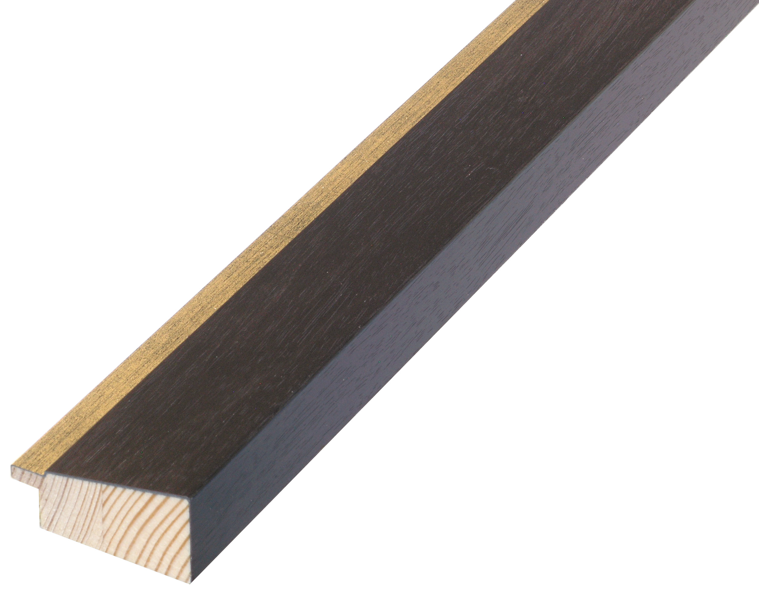 Moulding finger-jointed pine, width 42mm height 22 - wenge gold fille - 413WENGE