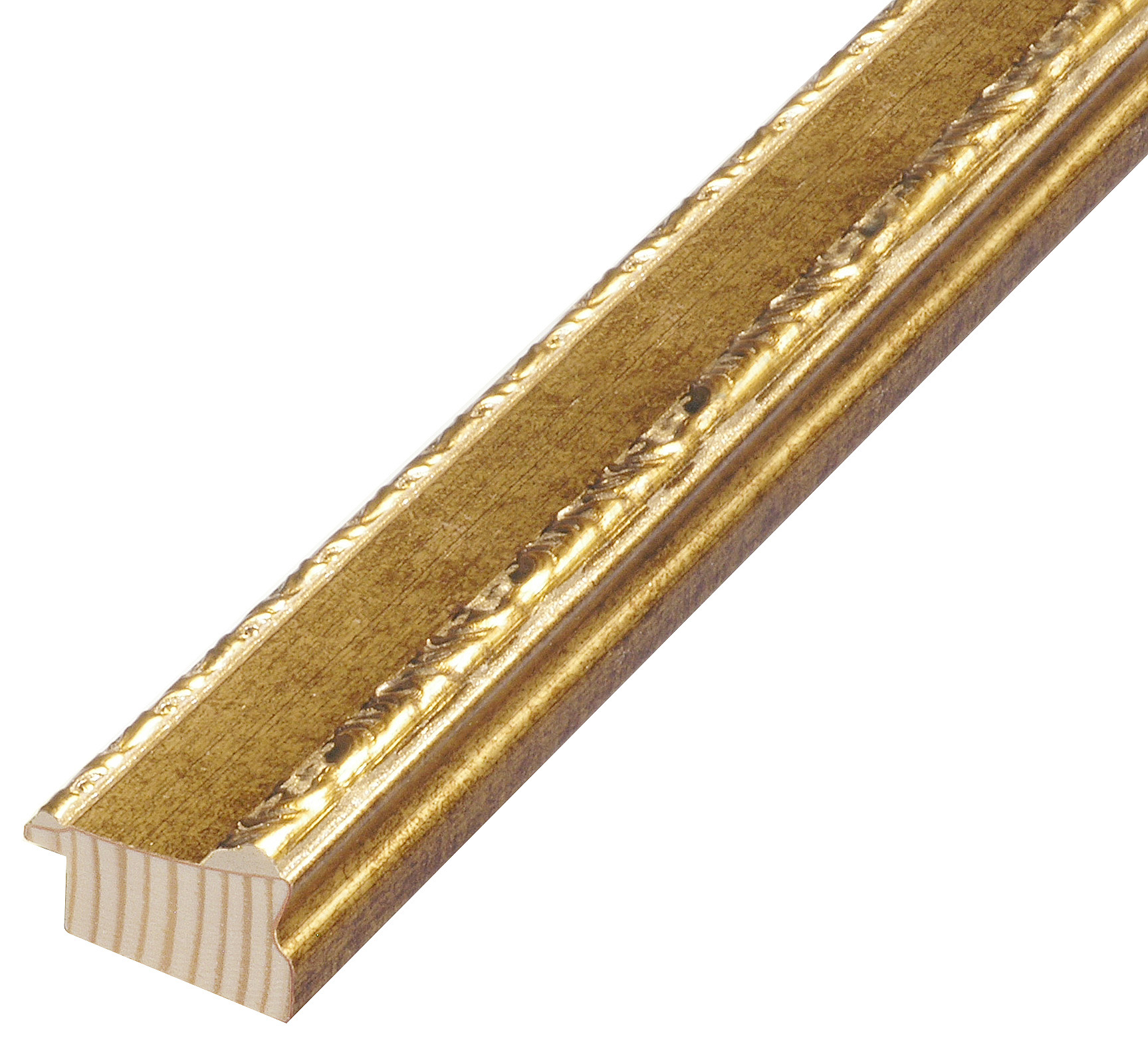 Moulding finger-jointed fir, width 35mm height 23 Gold, decorations - 414ORO