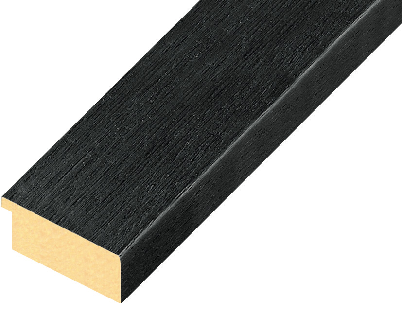 Moulding ayous, width 40mm height 16 - black, open grain - 42NERO