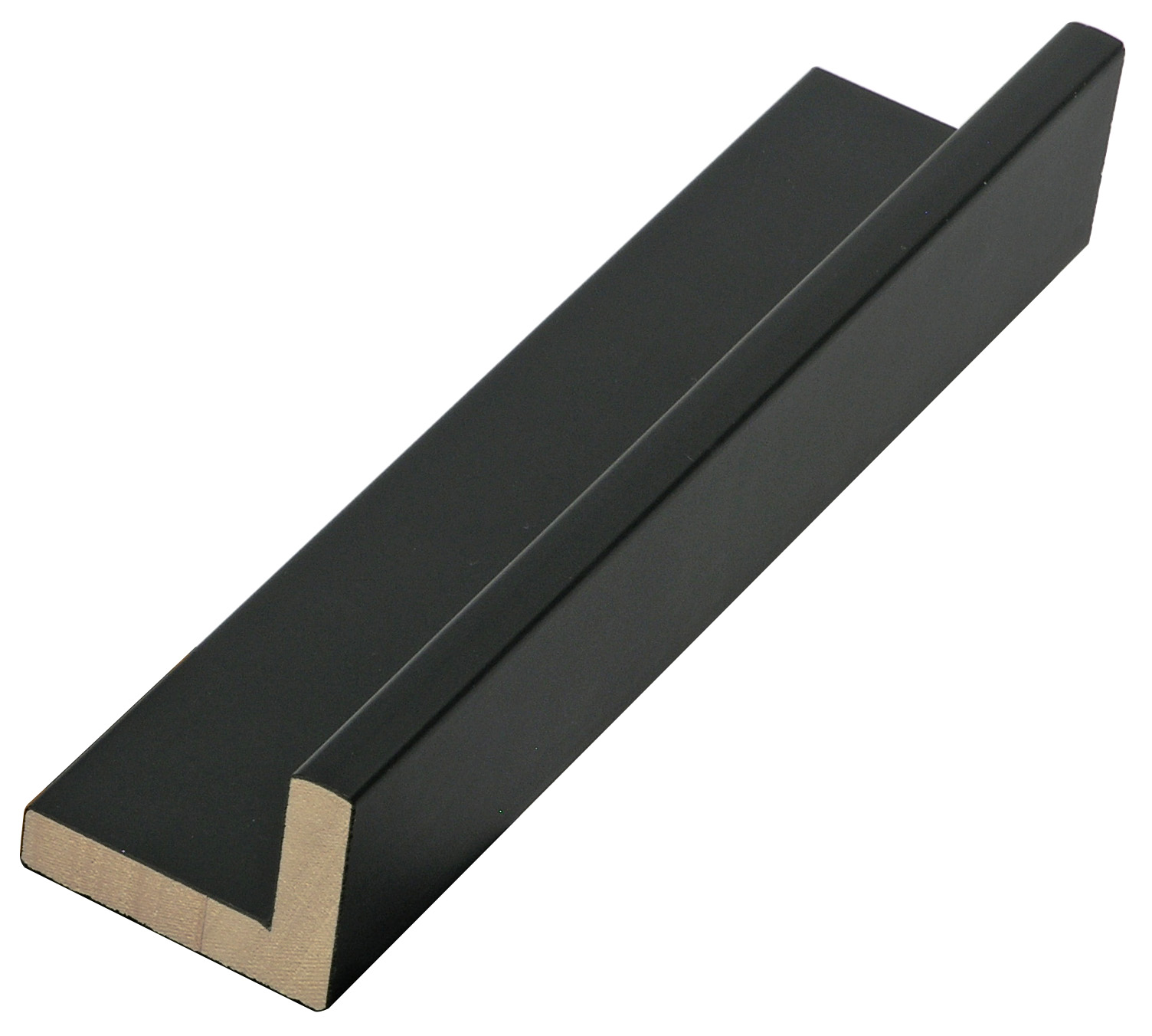 Moulding finger-jointed pine L shape, Larg.mm44 Height 34 Black - 593NERO