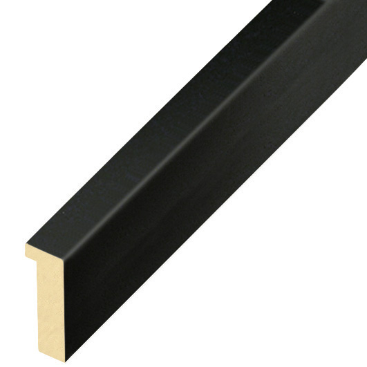 Moulding finger-jointed pine, width 10mm, height 25mm - matt black - 601NERO