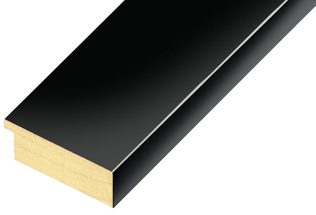 Moulding ayous, width 58mm height 20 - bright black - 60NEROLUC