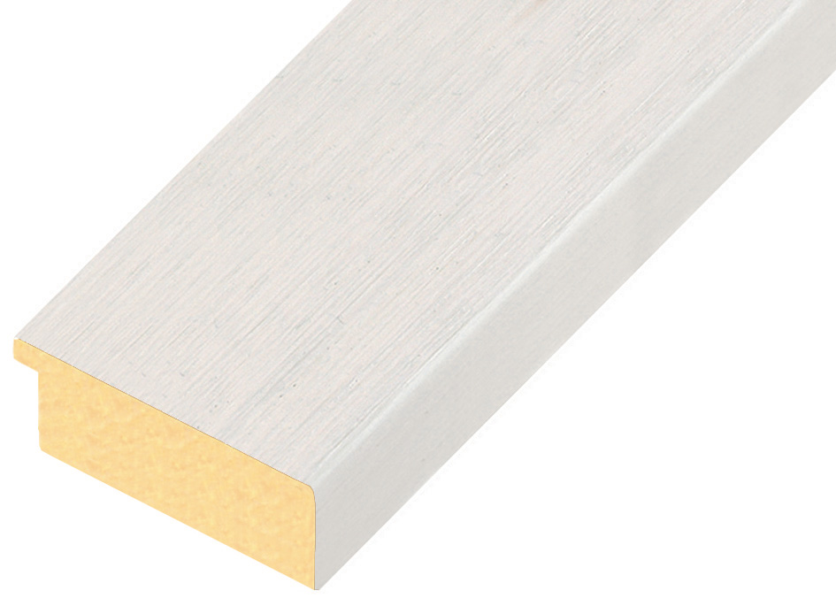 Moulding ayous, width 58mm height 20 - white, open grain