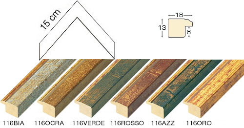 Complete set of corner samples of moulding 116 (6 pieces)