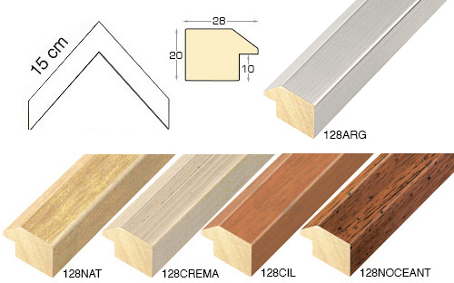 Complete set of corner samples of moulding 128 (5 pieces)