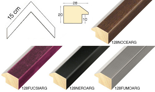 Complete set of corner samples of moulding 128 (4 pieces)