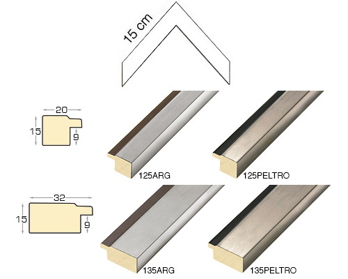 Complete set of corner samples of moulding 125-135 (4 pieces)