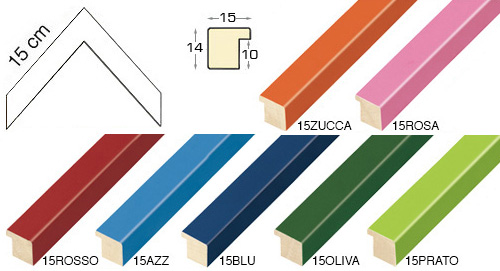 Complete set of corner samples of moulding 15 (7 pieces)