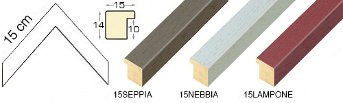 Complete set of corner samples of moulding 15 (3 pieces)