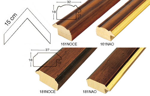 Complete set of corner samples of moulding 161 (4 pieces)