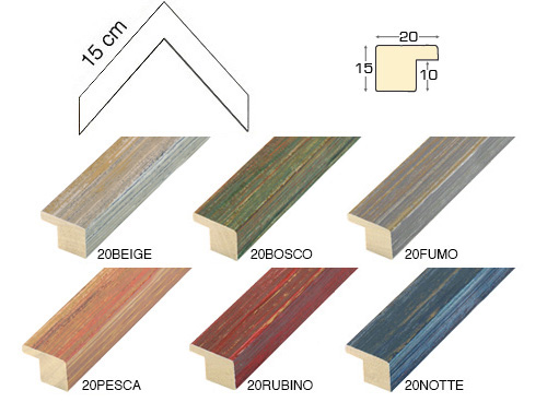 Complete set of corner samples of moulding 20 (6 pieces)