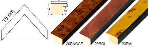 Complete set of corner samples of moulding 20R (3 pieces)