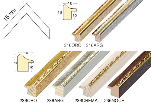 Complete set of corner samples of moulding 236-316 (6 pieces)