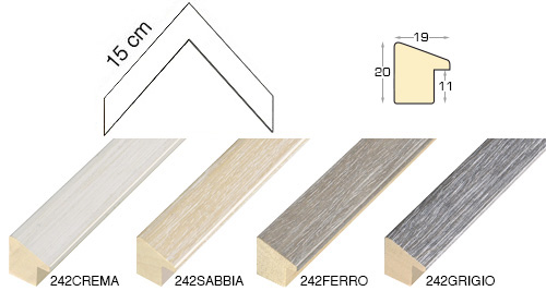 Complete set of corner samples of moulding 242 (4 pieces)