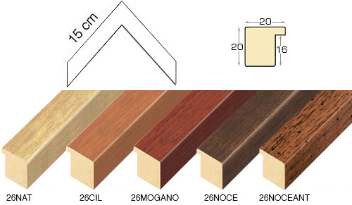 Complete set of corner samples of moulding 26 (5 pieces)