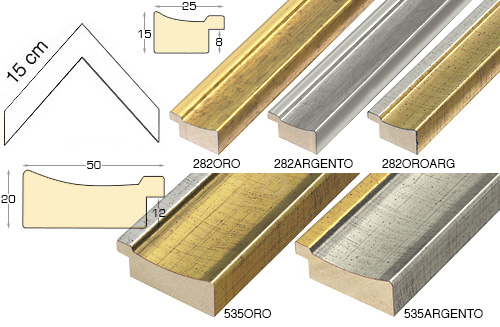 Complete set of corner samples of moulding 282-535 (5 pieces)