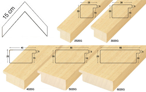 Complete set of corner samples of moulding 347 (5 pieces)