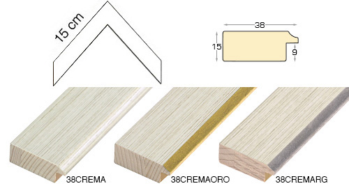 Complete set of corner samples of moulding 38 (3 pieces)