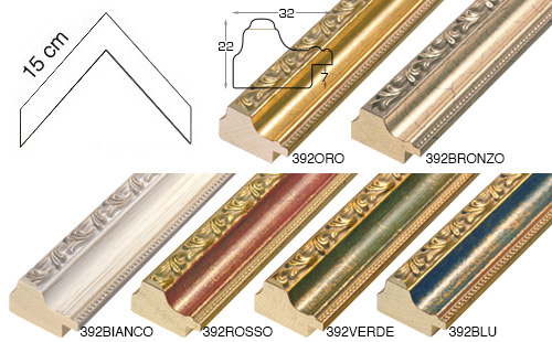 Complete set of corner samples of moulding 392 (6 pieces)