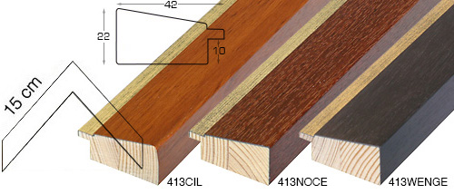 Complete set of corner samples of moulding 413 (3 pieces)