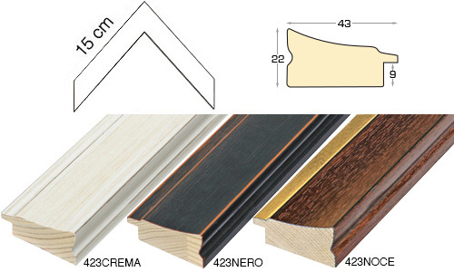 Complete set of corner samples of moulding 423 (3 pieces)