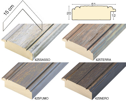 Complete set of corner samples of moulding 425 (4 pieces)