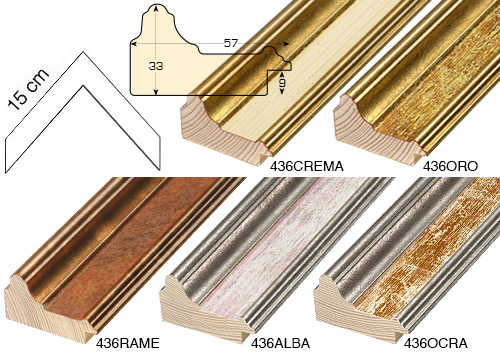 Complete set of corner samples of moulding 436 (5 pieces)