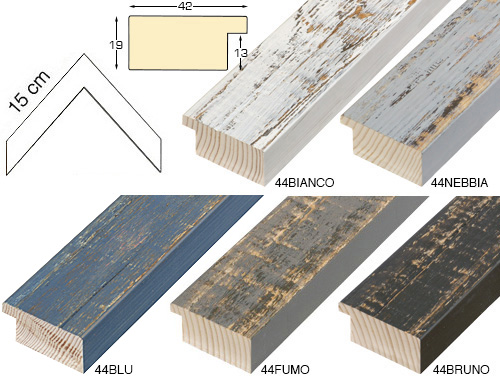 Complete set of corner samples of moulding 44 (5 pieces)