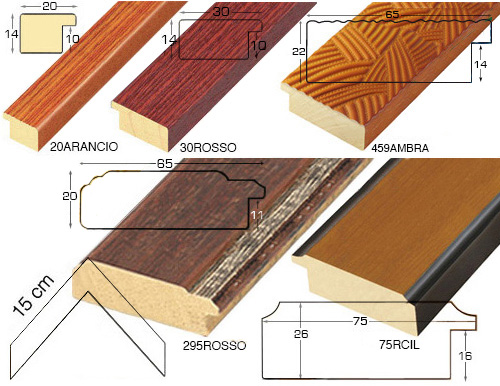 Complete set of corner samples of moulding 20-30-459-75R-295