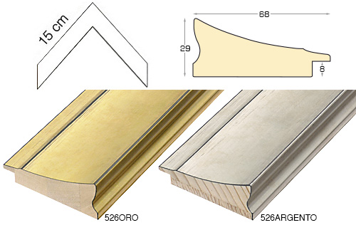 Complete set of corner samples of moulding 526 (2 pieces)