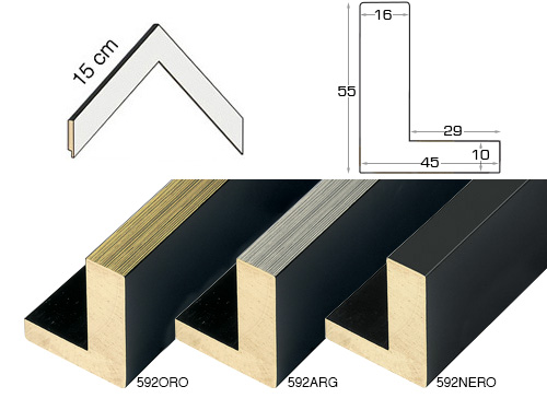 Complete set of corner samples of moulding 592 (2 pieces)