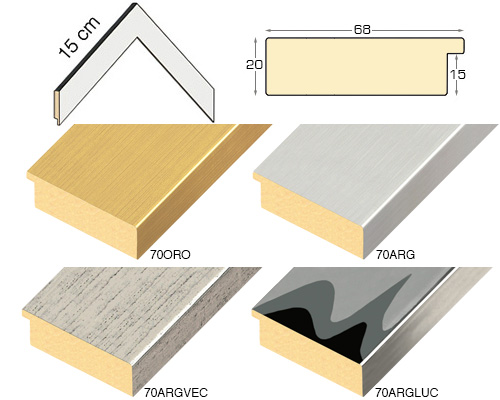 Complete set of corner samples of moulding 70 (4 pieces)