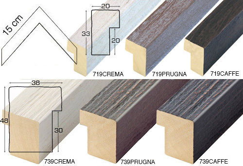 Complete set of corner samples of moulding 739 (6 pieces)