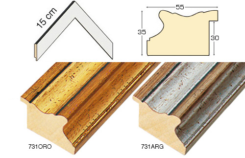 Complete set of corner samples of moulding 731 (2 pieces)