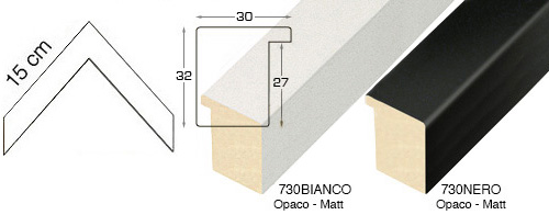 Complete set of corner samples of moulding 730 (2 pieces)