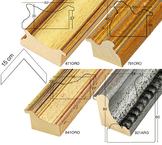 Complete set of corner samples 871-791-841-921 (4 pieces)