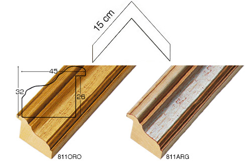 Complete set of corner samples of moulding 811 (2 pieces)