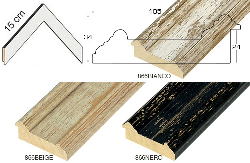 Complete set of corner samples of moulding 866 (3 pieces)