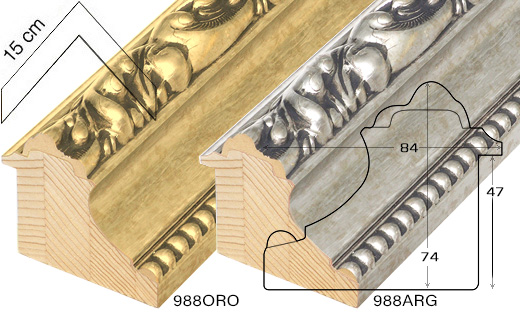 Complete set of corner samples of moulding 988 (2 pieces)