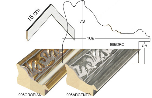 Complete set of corner samples of moulding 995 (2 pieces)