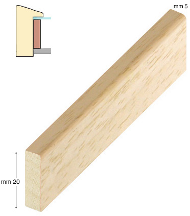 Straight sample of 20 cm of moulding D20G