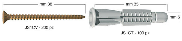 Screw flat-head for rail JS1 - Pack 200 pcs